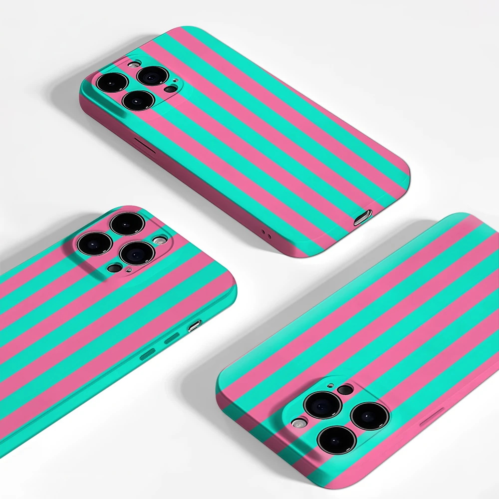 Luxury Double-Layer Coral Stripes Phone Case with Enhanced Protection