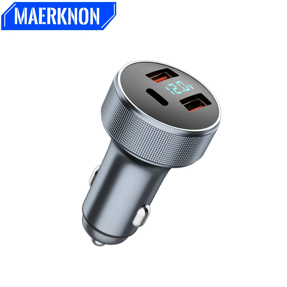 

80W USB PD Car Charger Dual USB Phone Charger 3Ports Fast Charging For iPhone 14 13 Xiaomi Samsung Huawei Quick Charge4.0 QC3.0