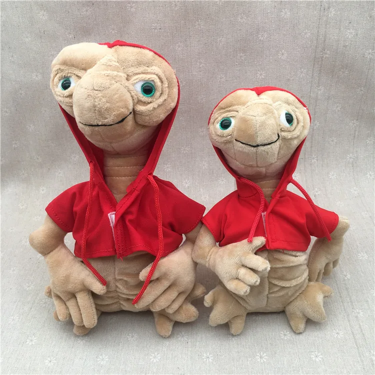 

20/28cm ET Extra Terrestrial Alien Soft Stuffed Plush Doll with Hoodie Anime Cartoon Collection Toy Red Grey Approx