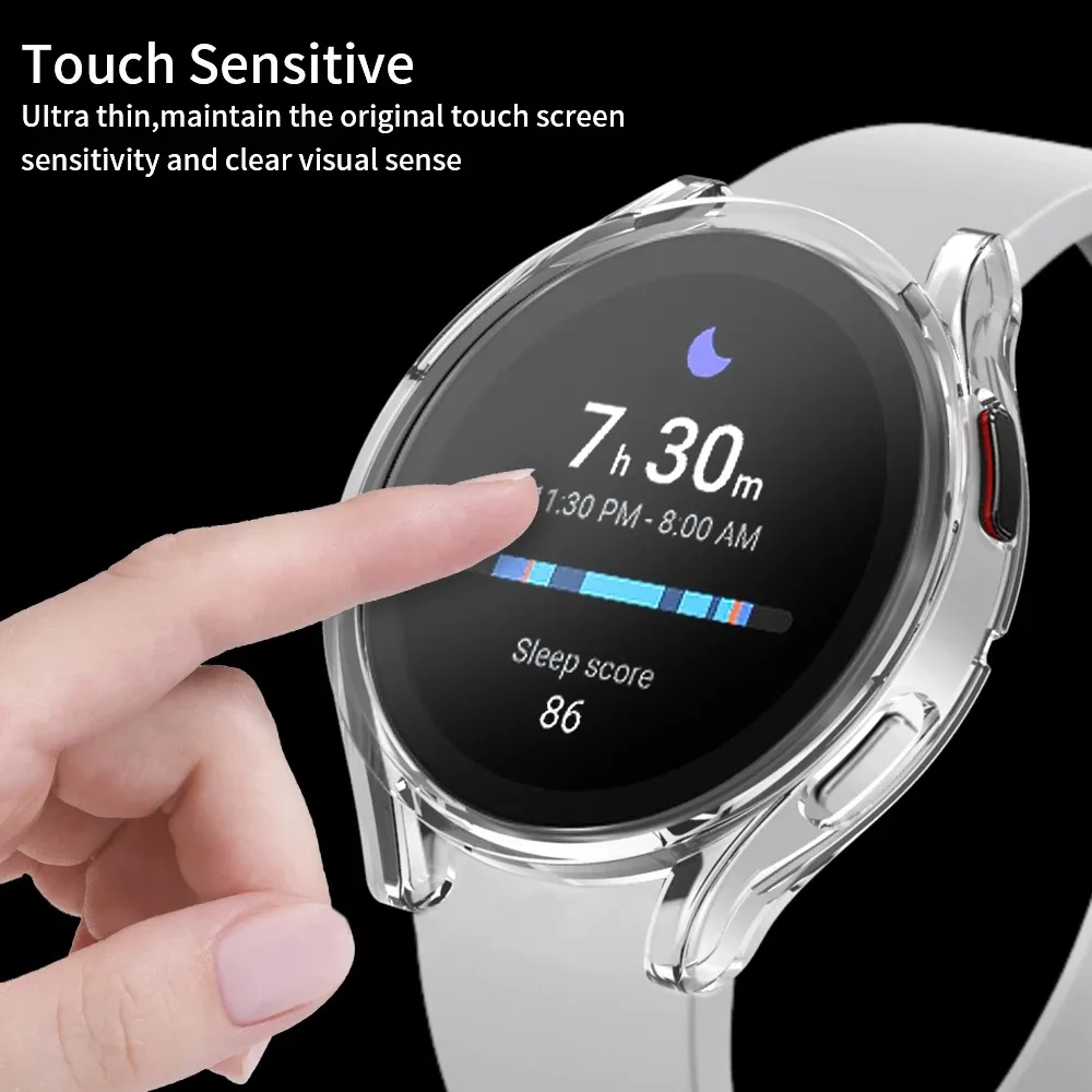 Watch screen protector case Silicone Case For Samsung Galaxy Watch 7 6 4 5 40MM 44MM All-Around Screen Protector Soft TPU Protective Cover 44mm 40mm