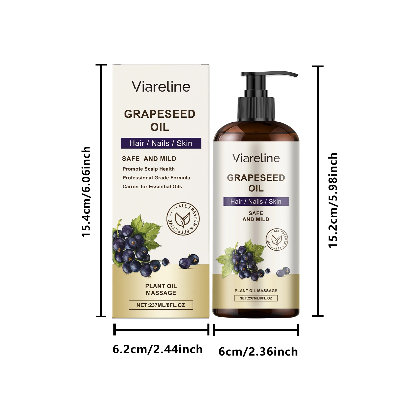 Grapeseed Essential Oil for Nourishing Hair Nail Skin Quick Absorbed Moisturizing Massage Relief Discomfort Non-greasy Body Oil 6