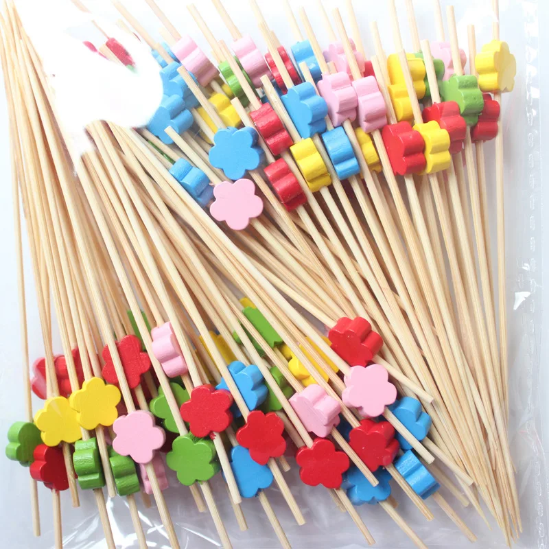 1 Set Red Heart Fruit Sticks Disposable Bamboo Sticks Valentines Day Party Supplies Wedding Bridal Shower Birthday Decor