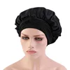 Satin Hat Hair Night Fashion Sauna bonnets Bathroom accessory  Elastic strap type shower cap for women 4