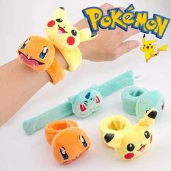 Pokemon Pikachu Plush Wristband Bracelet anime figure Squirtle Bulbasaur Charmander Doll Pop Circle DIY kids toys Birthday Gifts
