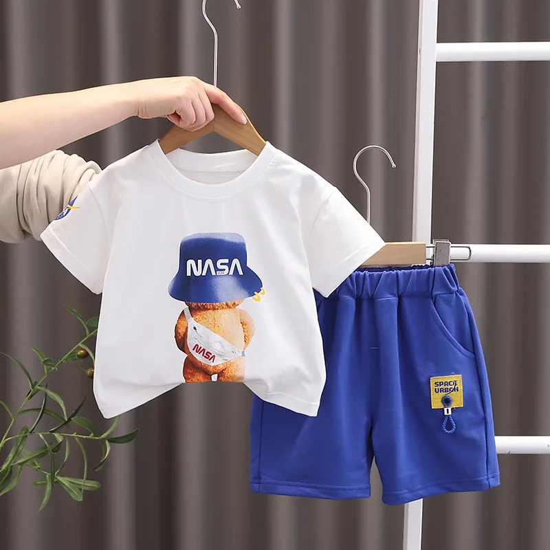 

Boys Clothes Sets Summer 2024 Children Cotton T-shirts Shorts 2pcs Jogging Suit For Baby Sports Kracksuits Kids Casual Outifts