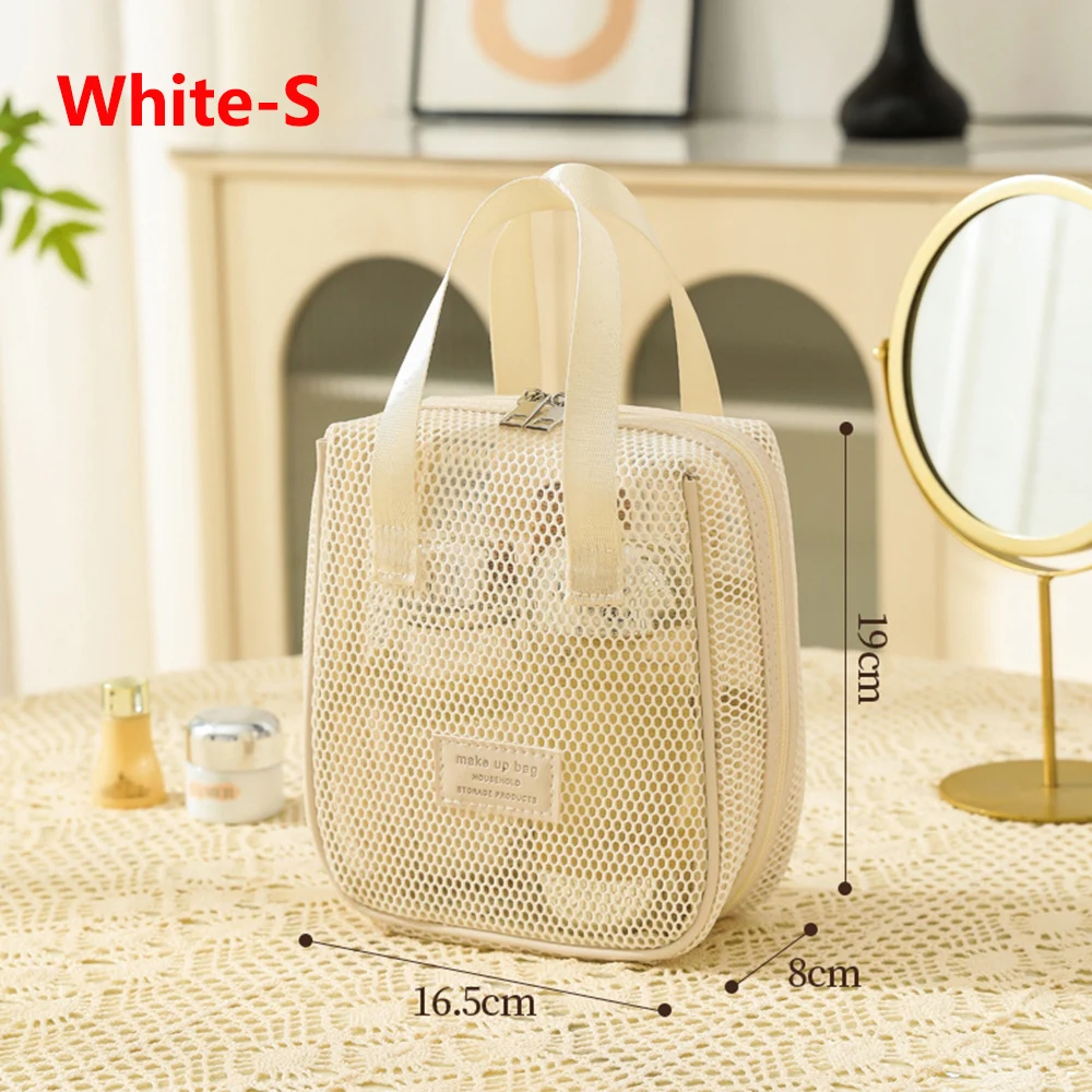 Einfache Mesh Klar Tote Make-Up Lagerung Tasche Kissen Kulturbeutel Kosmetik Kulturbeutel Große Kapazität Tragbare Frauen Reise Veranstalter Tasche – Detail 8