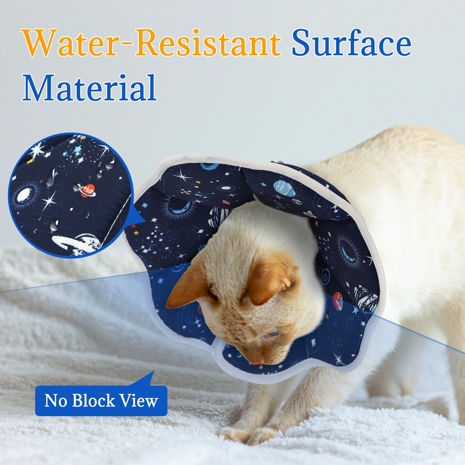 A new Elizabethan collar, stylish and high-value cartoon printed pet protective cover, dog protective cover, cat anti-licking st 4
