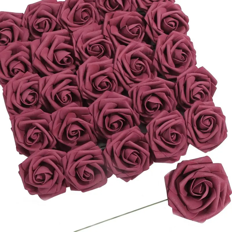 Rose künstliche Blumen 7cm Schaum pe gefälschte Blumen für zu Hause Raum dekor Hochzeit Hochzeit Dekoration DIY Blumenstrauß Girlande Zubehör