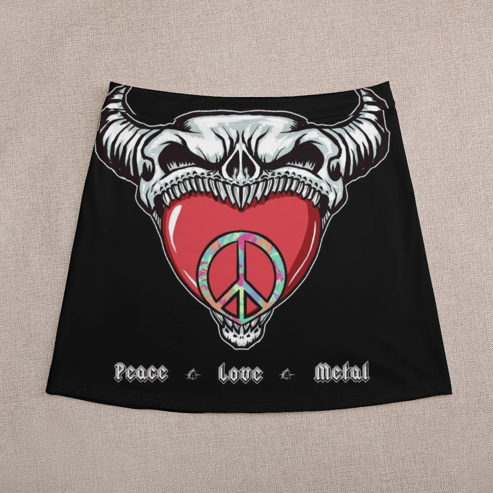 Peace Love & Metal Mini Skirt Evening dresses Short skirt woman