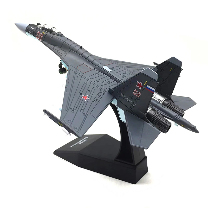Diecast Metal Alloy 1/100 Scale Russian SU-35 Fighter Airplane Aircraft Replica Model SU-35 Plane Model Toy For Collection 3