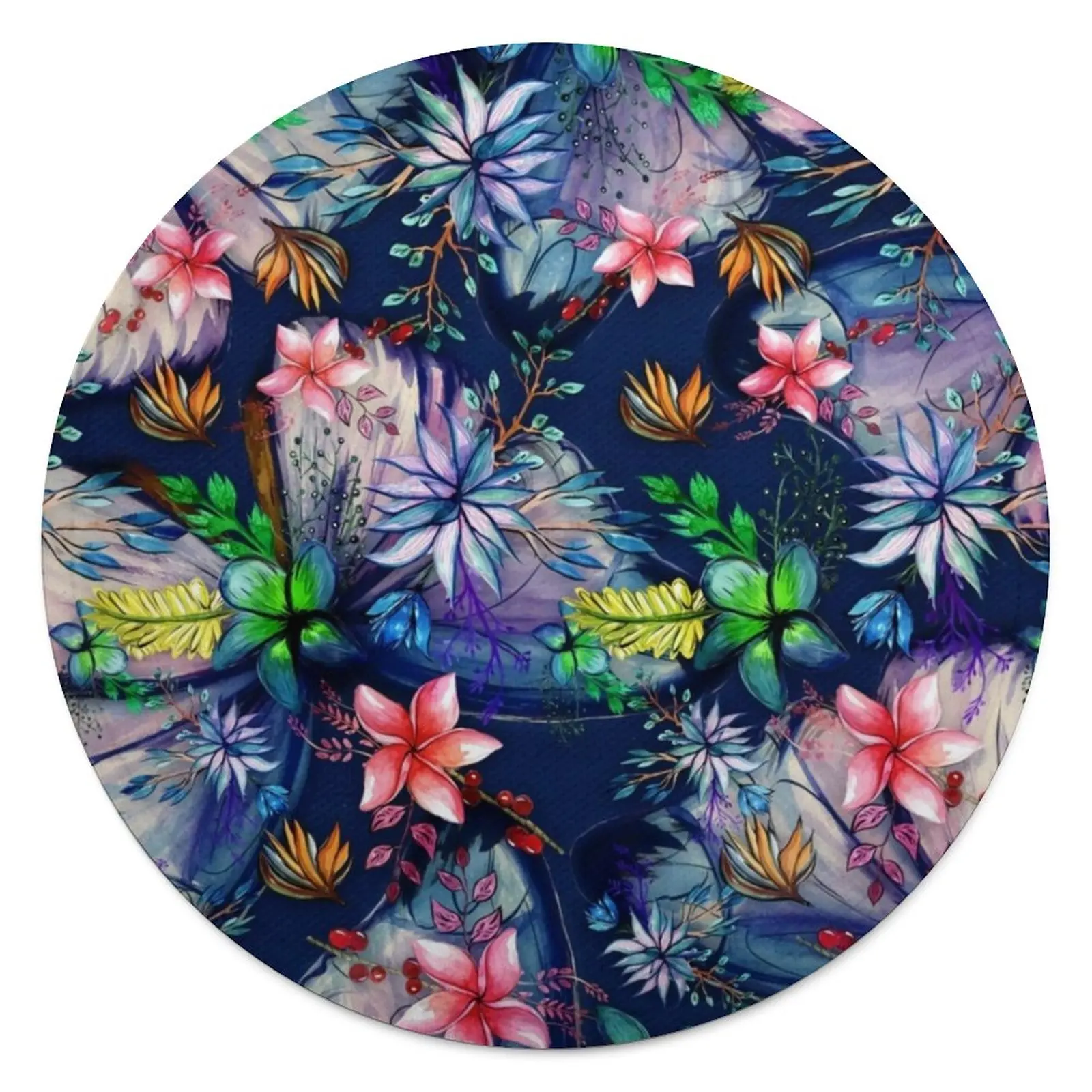 

Tropical Floral Blanket Flowers Print Fuzzy Round Fleece Couch Super Soft Cheap Bedspread