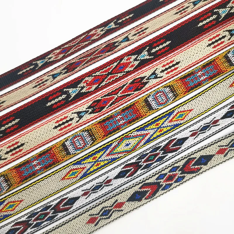 Retro Jacquard Webbing Bag Belt Straps for DIY Horse Or Big Pet Collar Clothing Sewing 3Yards 10-20MM