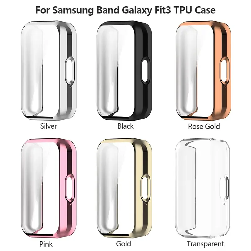 Custodia placcata per Samsung Galaxy Fit 3 cinturino per orologio Samrt copertura completa paraurti TPU accessori per Cover protettiva protezione per schermo F