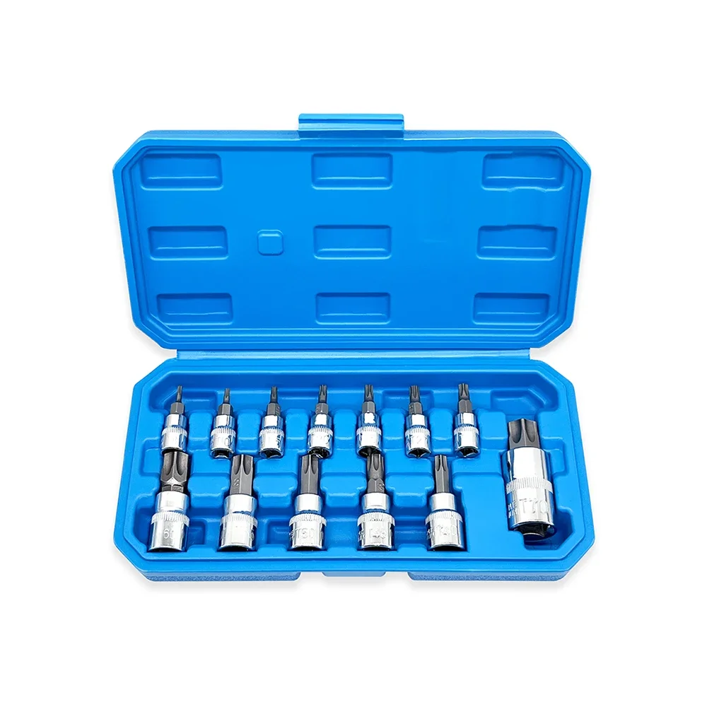 

Набор торцевых головок Torx, комплект из 13 насадок для привода, 1/4 дюйма, 3/8 дюймов, 1/2 дюйма, Шестигранная головка для ручного использования