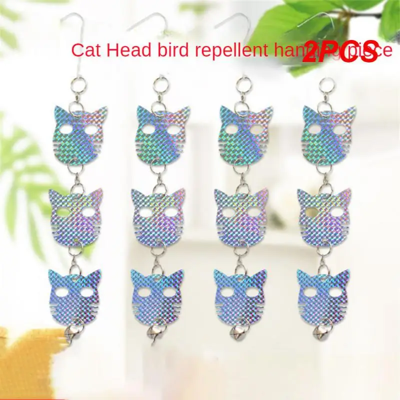 

2PCS Bird Repelling Pieces Garden Decoration Waterproof Double-sided Laser Strong Reflection Cat Head Garden Supplies