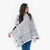 136*133CM Cotton Keffiyeh Scarf for Men, Arab Jacquard Hijab, Muslim Headwear Arabian Accessory