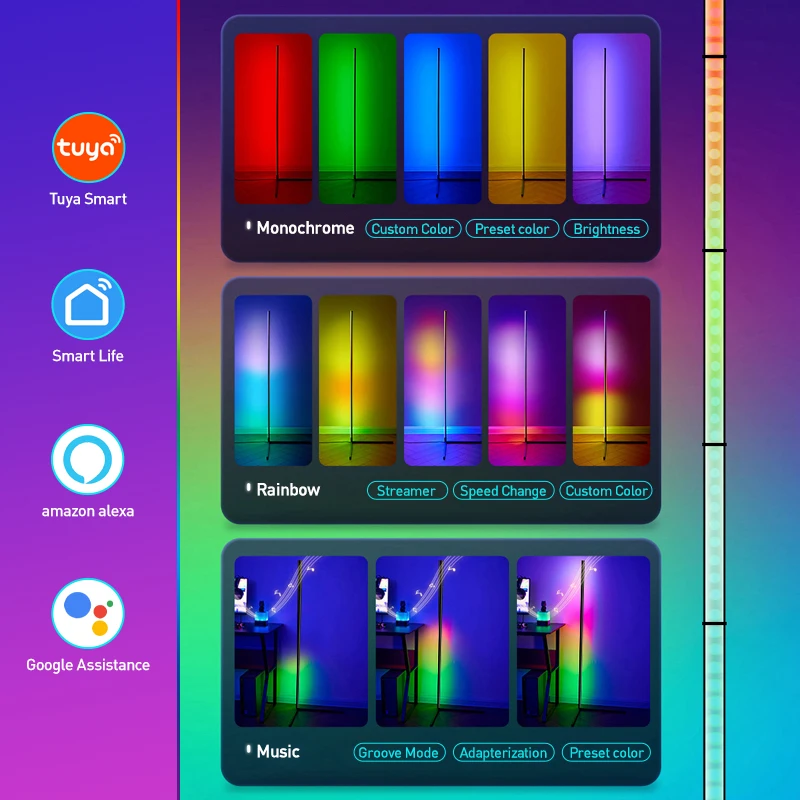 รูปสินค้า โคมไฟตั้งพื้น RGB ปรับสีได้ สร้างบรรยากาศบ้าน
