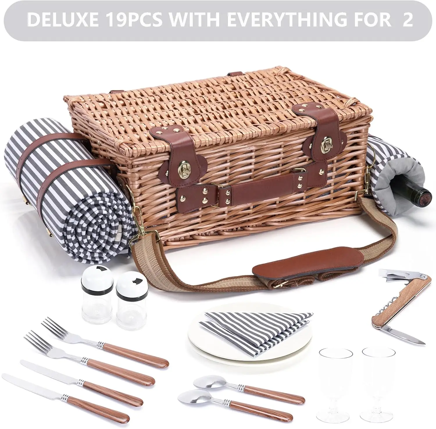 Wicker Picnic Basket Set 3