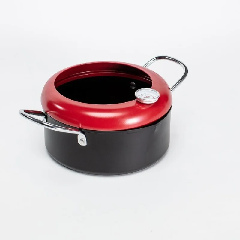 Multifunctional Japanese Deep Fryer Household Small Deep Fryer with Thermometer Non-stick Pan Tianluo Soup Pot