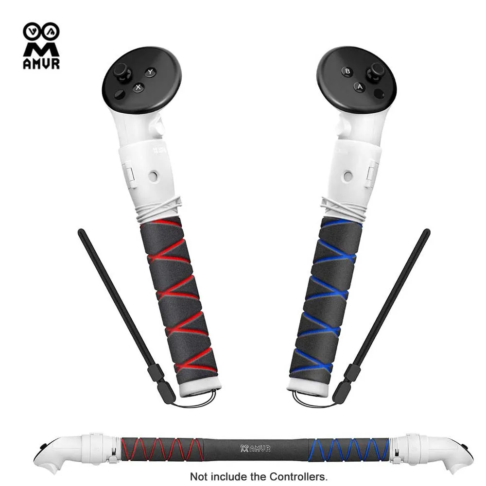Amvr 3-In-1 Extendsion Grips Per Meta/Oculus Quest 3 Controller Per Beat Saber Gorilla Tag Golf + Supernatural Vr Gaming Part