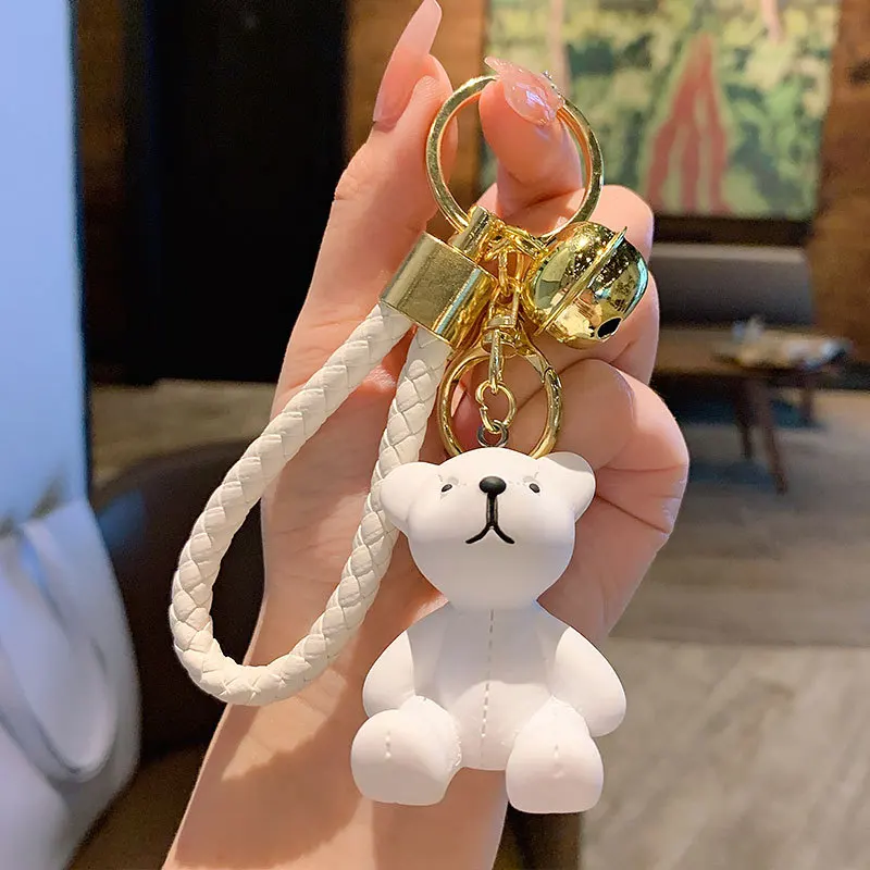 Ashion Cartoon Bear Car Key Chain Bag Pendant Ring Fashion Couple Keychain  Keyring For Woman Gift Strap Lanyard Cute Accessories - Key Rings -  AliExpress