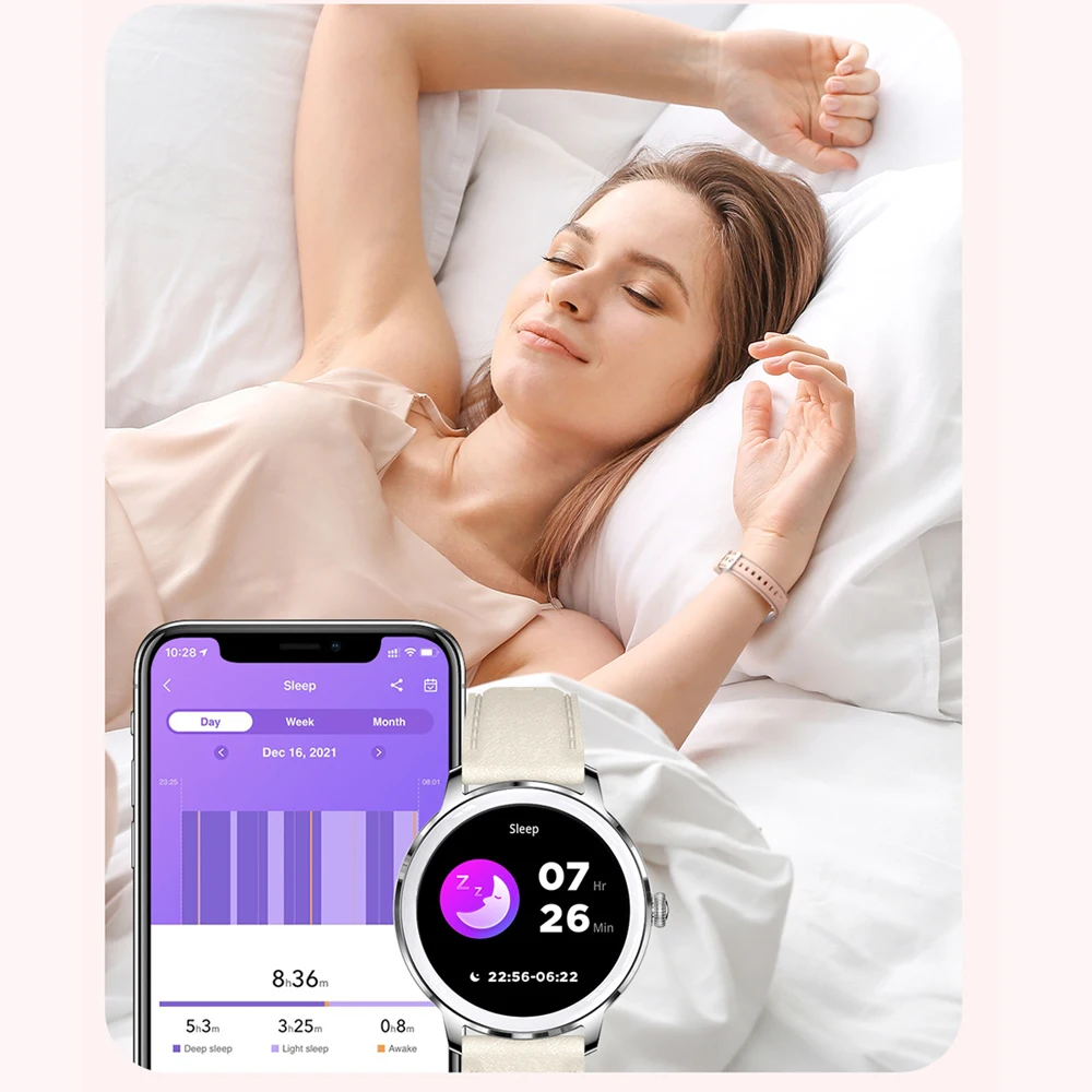 2025 New Ultra-Thin AMOLED Smart Watch Health monitor Custom Dial Ladies Bracelet BT Call Screen Always Display Smartwatch +Box