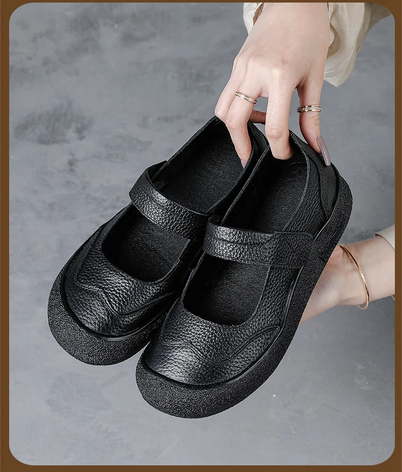 Neue flache Schuhe aus Rindsleder für Damen, bequeme Mary Janes Flats, luxuriöse Marken-Loafer für Damen, hochwertige Drive-Mokassins – Detail 17