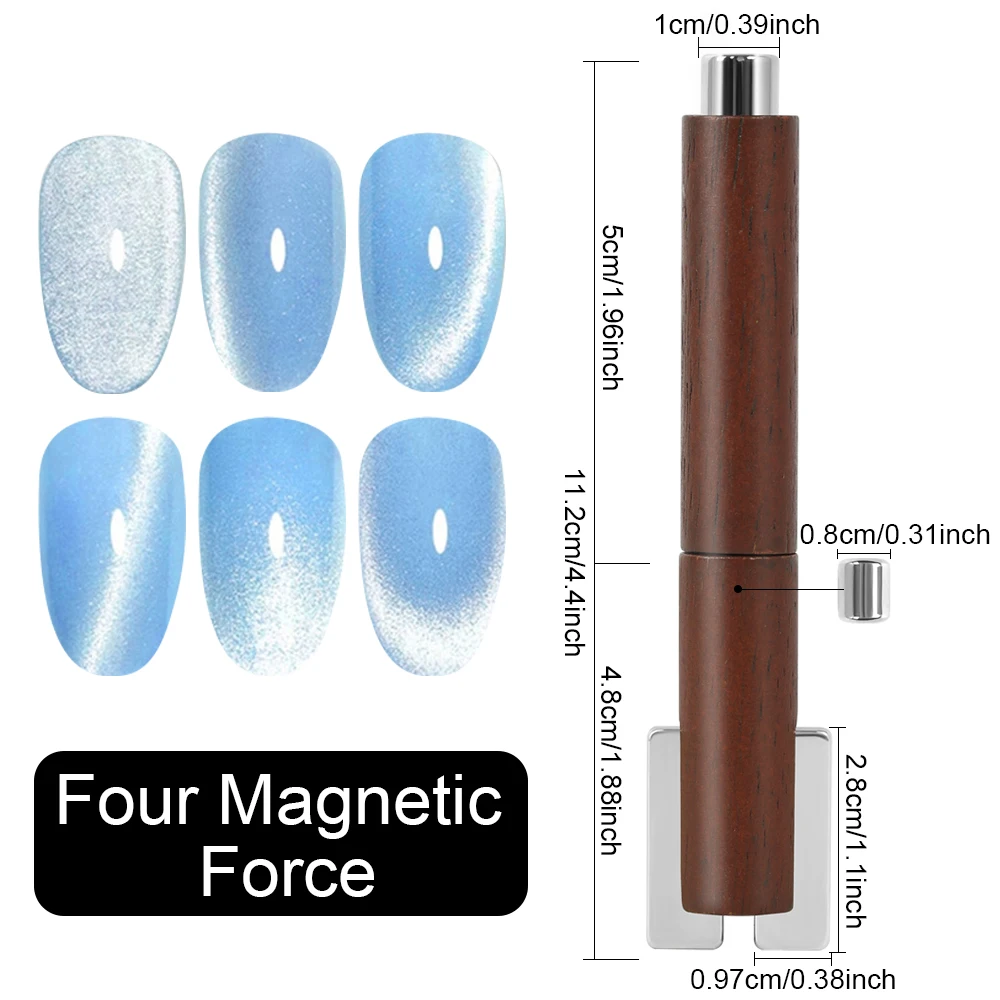 Magnetic Nail Art Tools 4 In 1 Detachable Multifunctional Cylindrical Suction Cat Eye