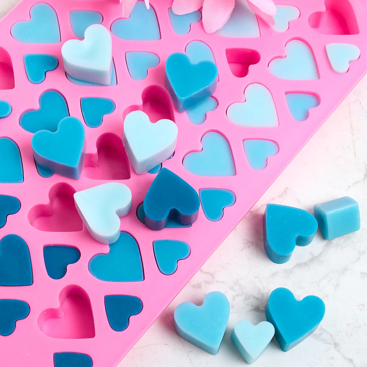 56 Compartment Heart Shape Silicone Mold DIY Large Small Love Cake Chocolate Ice Tray Baking Molds Home Holiday Decor silicone mold