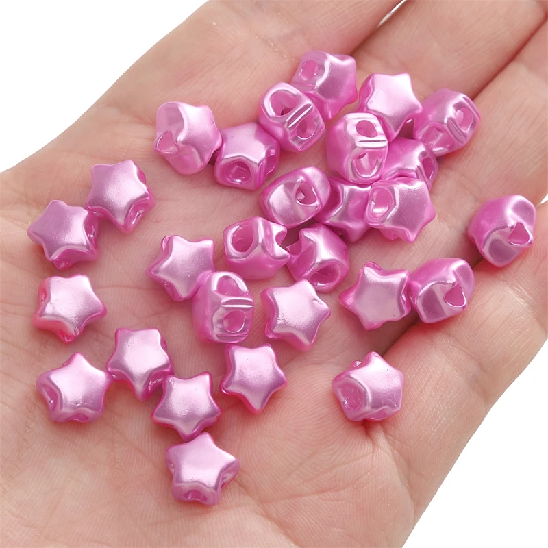 10/25 Stück 9x8mm Bunte Acrylperlen Stern Lose Perlen 2,5mm Loch für Ohrring Armband Halskette DIY Schmuckherstellung Handwerk – Detail 9