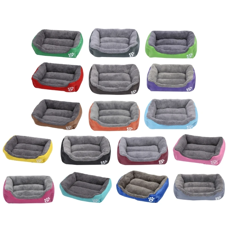 

Creative Pet Bed Furry Nest for Dogs and Cats Soft Plush Rectangular Sofa Dropship