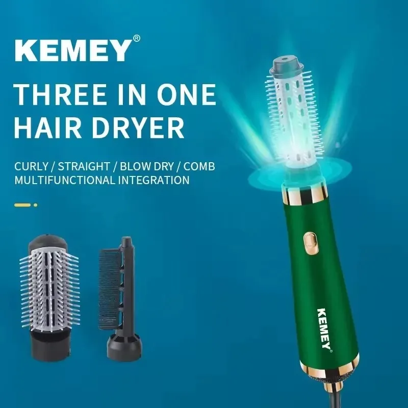 Kemei Hair Brush Blow Dryer Brush in One 3 in 1 Styling Tools Hair Styler for Smooth Frizz-Free Results for All Women Types
