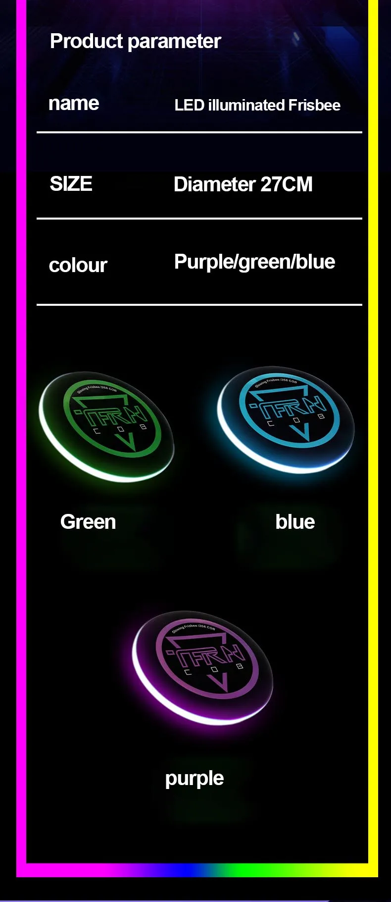 2023 מכירה לוהטת Led זוהר עף דיסק חיצוני חוף עגול ספורט מעופף דיסק לילה ספורט רצועת אור מקור קיצוני צעצוע חדש