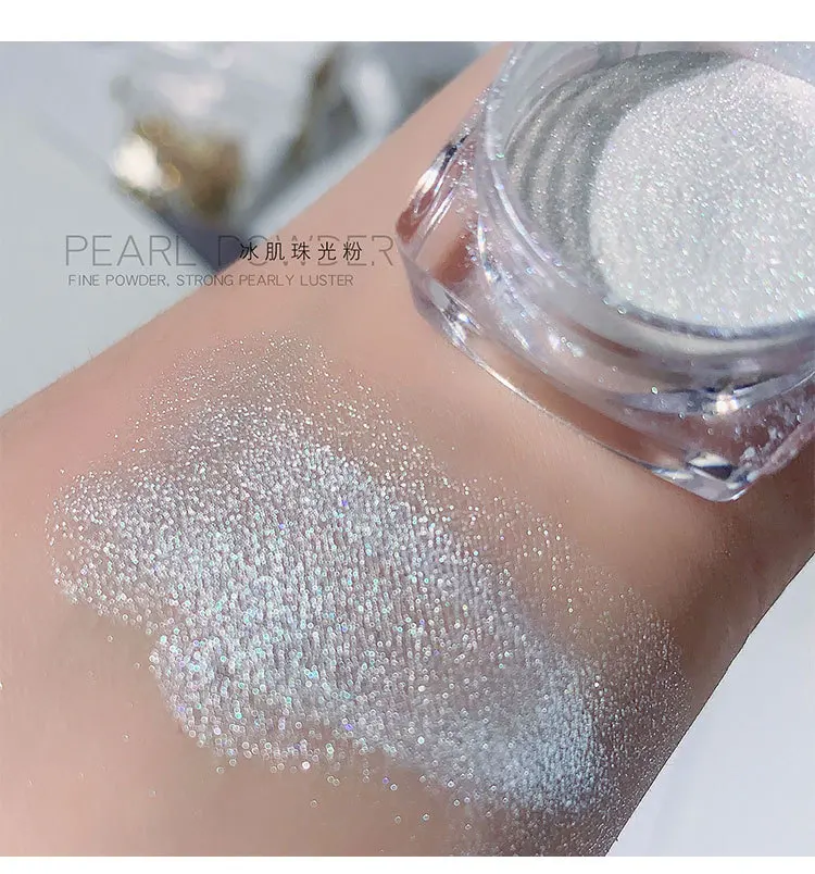 1 Jar Fairy Glossy Ice White Fine Pearl Powder Aurora Pearl Ice Nail Glitter Powder UV Gel Polish Manicure Aurora ft-1-2g nail powder nail glitter nail decoration nail decorations