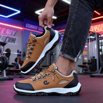 الرجال في الهواء الطلق أحذية رياضية كاجوال مقاوم للماء أحذية المشي لمسافات طويلة مريحة التخييم الجري الركض حذاء رجالي تنفس المدرب الرياضي 2