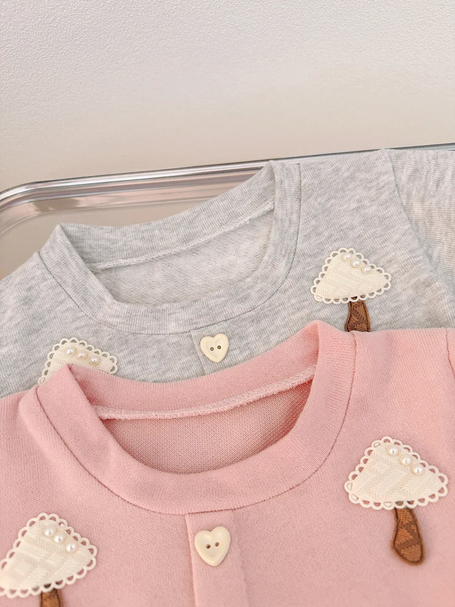 Herbst Neues süßes Perlenpilz-Babykleid für Mädchen, Kinderkleidung im Prinzessinnen-Stil (9 Monate – 3 Jahre alt) – Detail 6