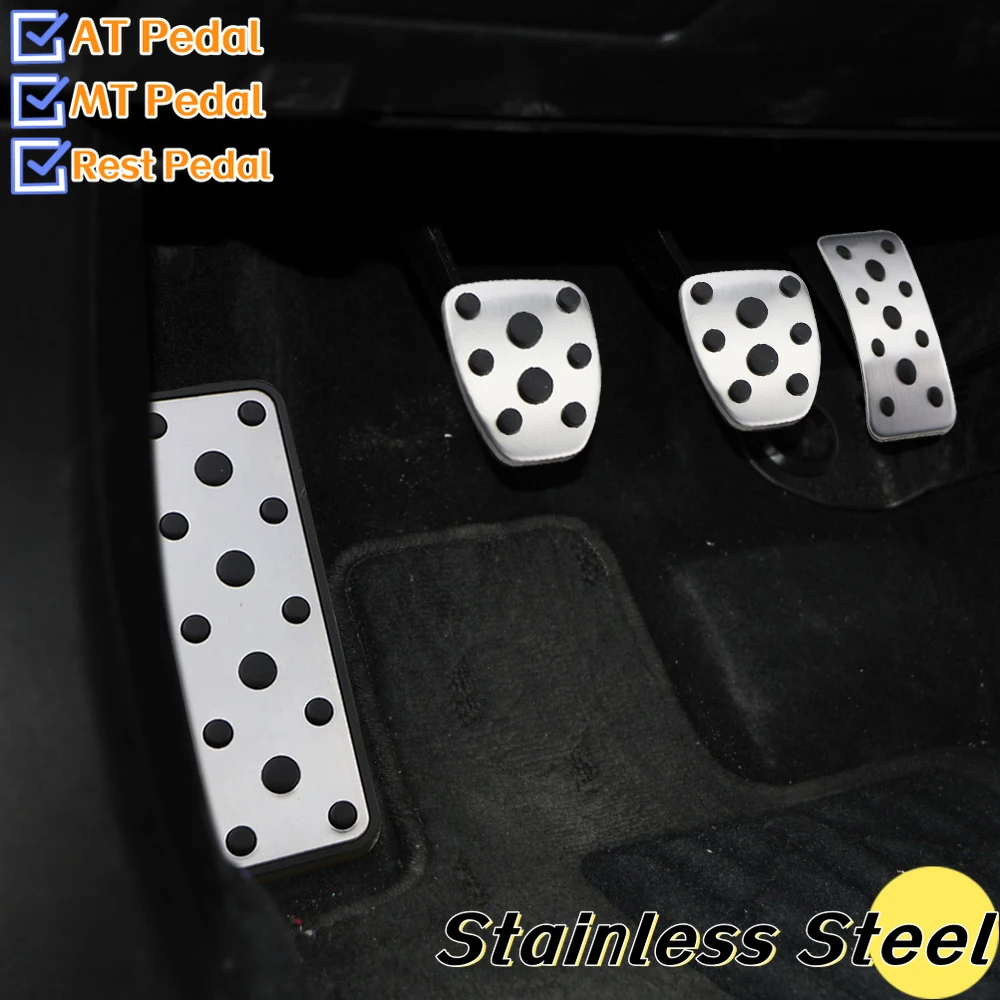 Pedal Cover Stainless Steel Pedal Cover Stainless Steel Auto Pedal Cover for Subaru XV 2012-Forester 2006-Impreza 2006 2015 AT MT Car Pedals