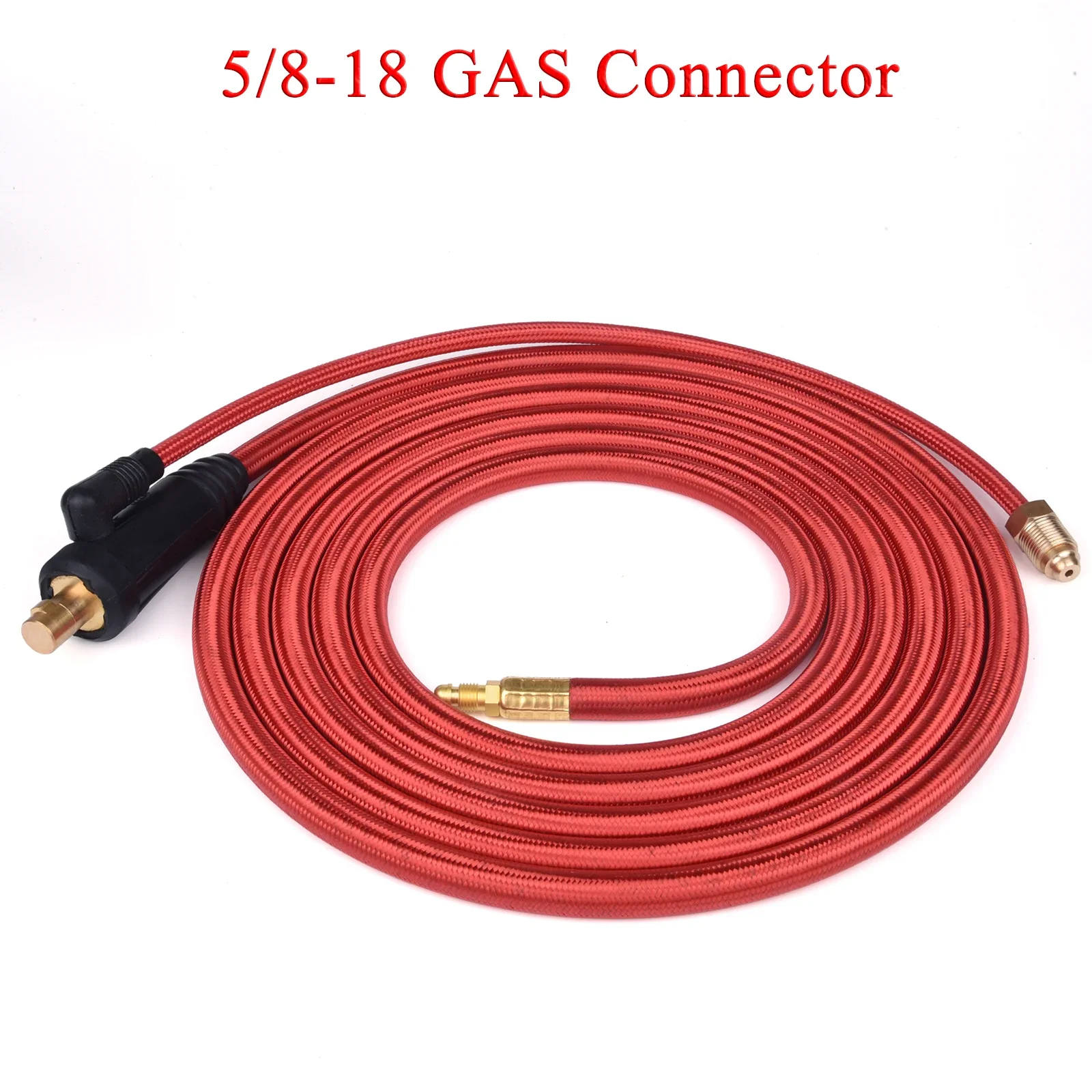 Welding cable connector 3.8m/7m WP9 WP17 TIG welding torch gas-electric integrated red rubber hose cable wires 5/8 Quick connector 35-50 Euro connector