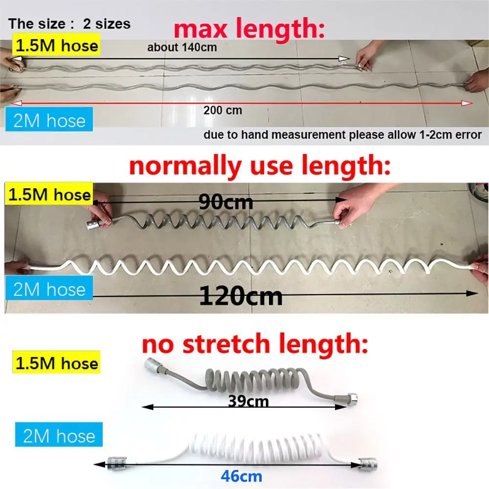 Shower Hose 1Pcs Telephone Line Spring Shower Hose Toilet Bidet Bathroom Accessories Sprayer Connect Pipe Flexible 1.5M/2M /3M/5M