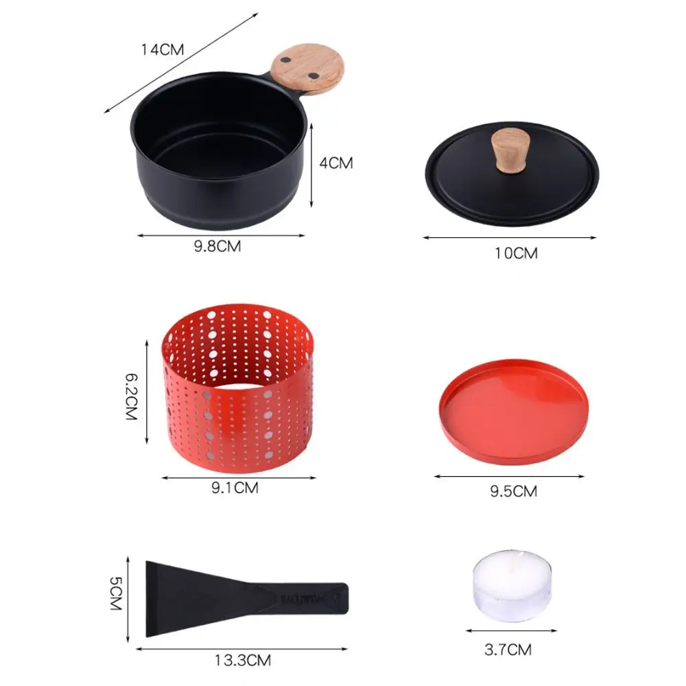Windproof Cheese Grill Cylindrical Non-stick Cheese Raclette Pot Anti-scald Handle with Shovel Raclette Oven Baking