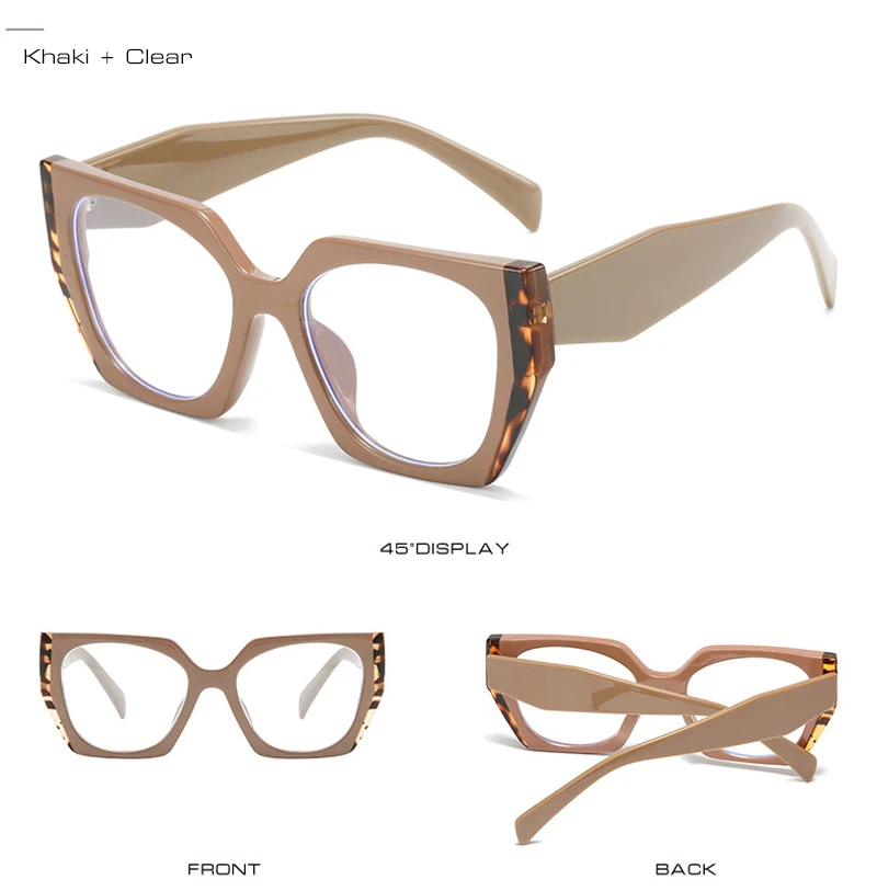 Occhiali da vista polygonali cat eye anti-luce blu moda_voghion.com