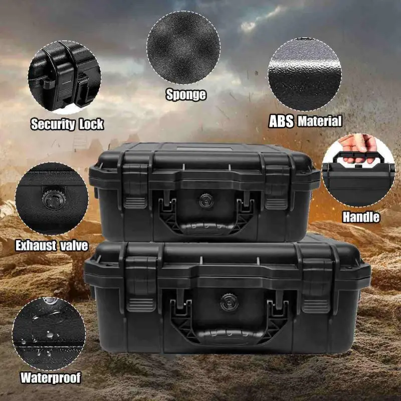 Waterproof Case Tool box organizer box Hard Case Tool Storage box Tough Build Protable Toolbox Instrumengt Plastic tool case 2