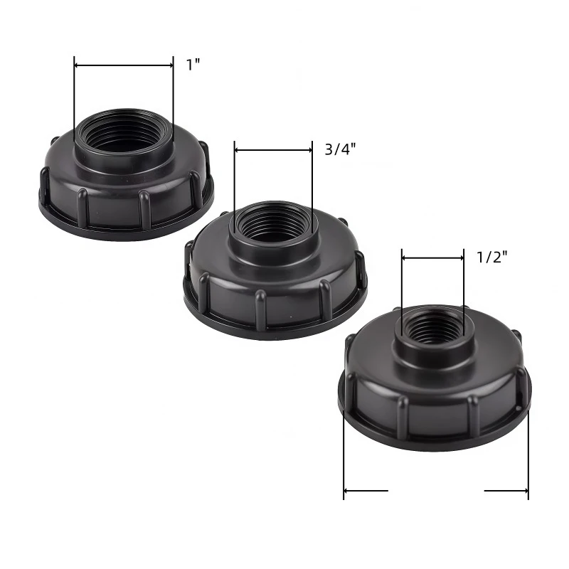 IBC-Tankadapter - S60x6 Grobgewinde auf 1/2" & 3/4" Außengewinde, Edelstahl-Auslauf für Wasserspeicherbehälter