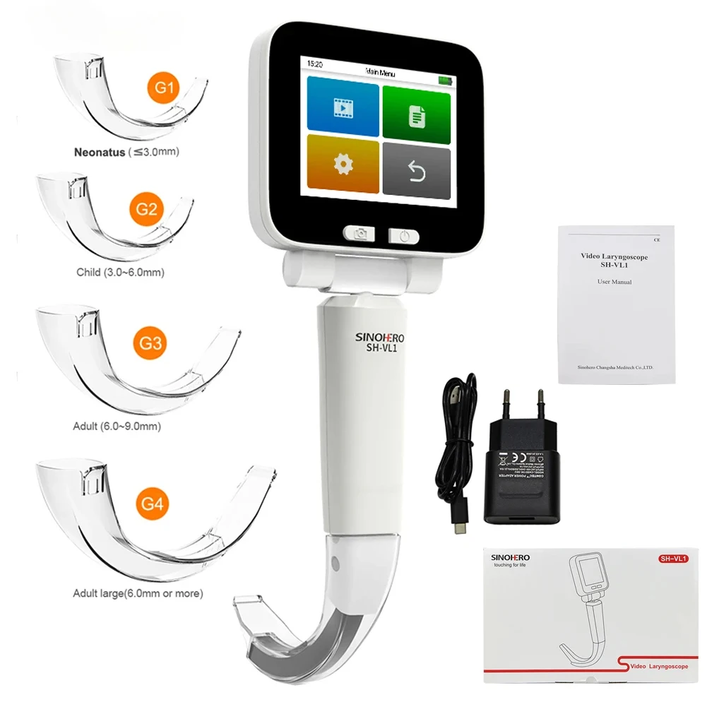 

Цифровой видеоларингоскоп с ЖК-дисплеем 3,5 дюйма, 4 лезвия