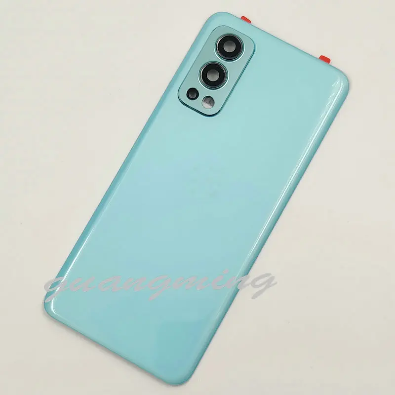 OnePlus Nord 2 5G 유리 후면 배터리 커버 도어 하우징 케이스(카메라 렌즈 교체 부품 포함)