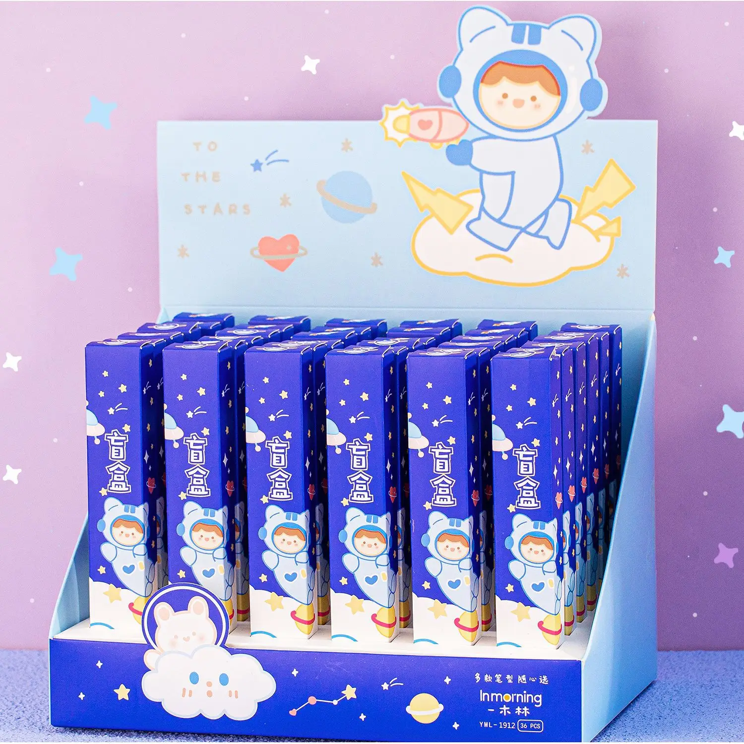 

36 pcs/lot Creative Astronaut Press Gel Pen Cute 0.5mm black ink Signature Pens School Office Writing Supplies Stationery gift