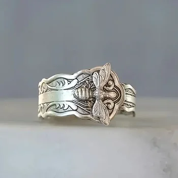Vintage Bee Rings for Women Metal Finger Accessories Stylish Daily Wear Girls Ring Party Hip Hop Animal Statement Jewelry 1