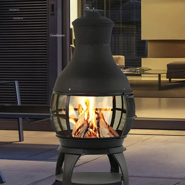Villa Kültéri Teraszfűtők Faszén Tűz Fa Kályha Egyszerű Brazier Fűtőberendezés Otthoni Európai Piknik Barbecue - Image 2