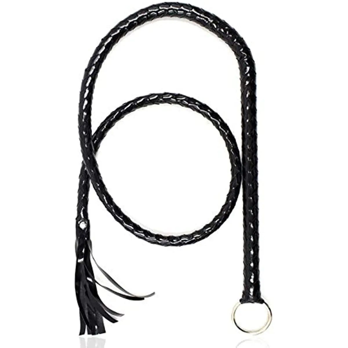 Whip Leather Black Long Snake Whip Horse Riding Equestrianism Whips Woven Leather Whip Cosplay Party S_voghion.com