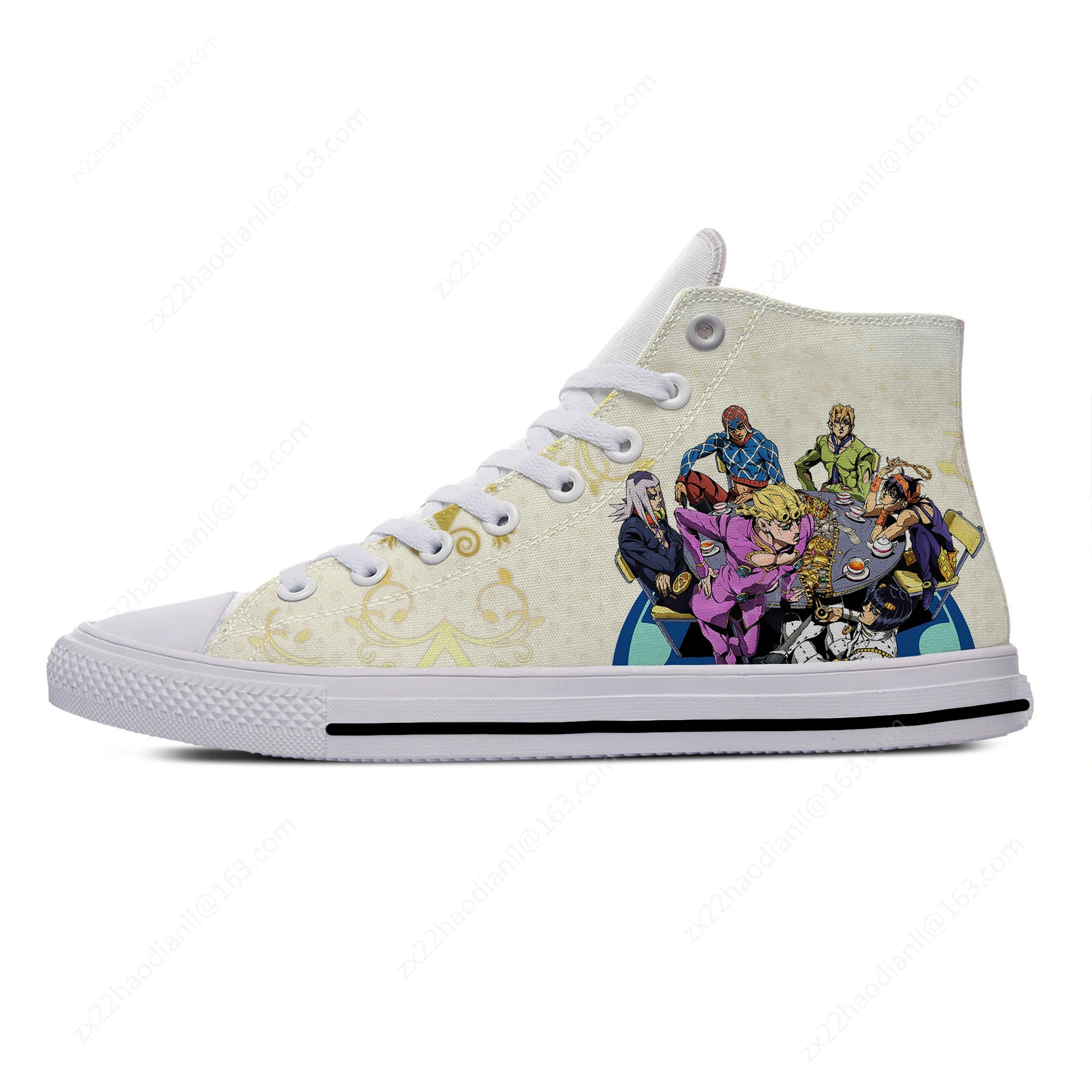 Japanese Manga Anime JoJo Bizarre Adventure Funny Casual Cloth Shoes High Top Lightweight Breathable 3D Print Men Women Sneakers 4